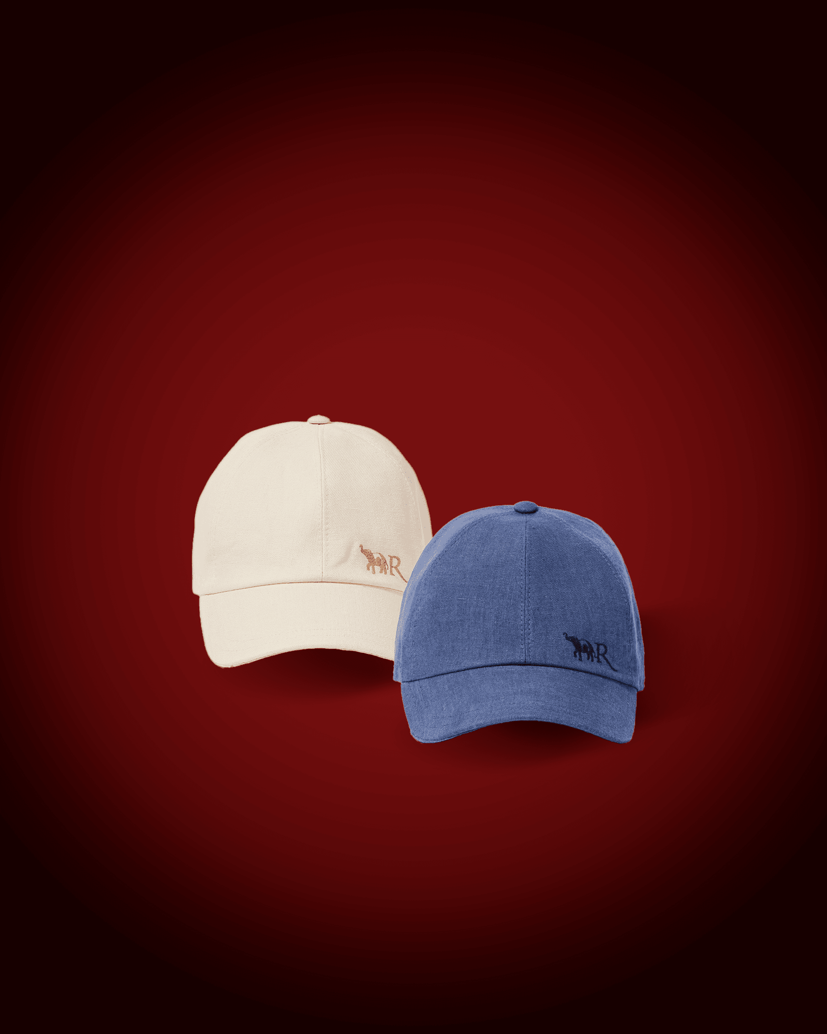 Duo de casquettes en lin italien - Ivoire et bleu gris - La Réserve Boutique