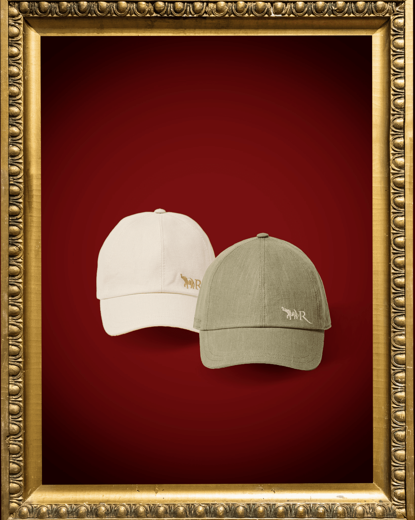 Duo de casquettes en lin italien - Ivoire et vert olive - La Réserve Boutique