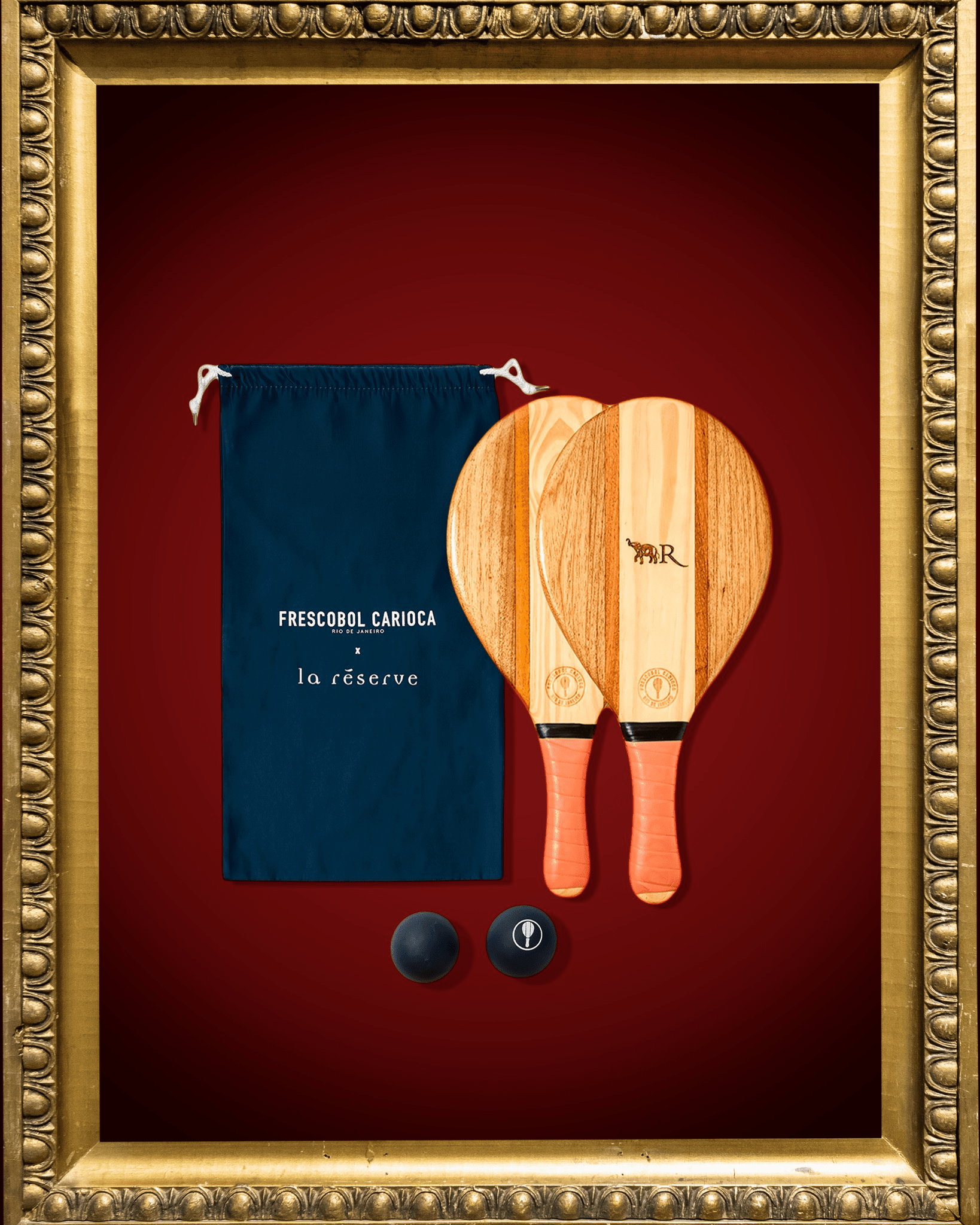 Duo de raquettes de plage en bois - Terracotta - La Réserve Boutique