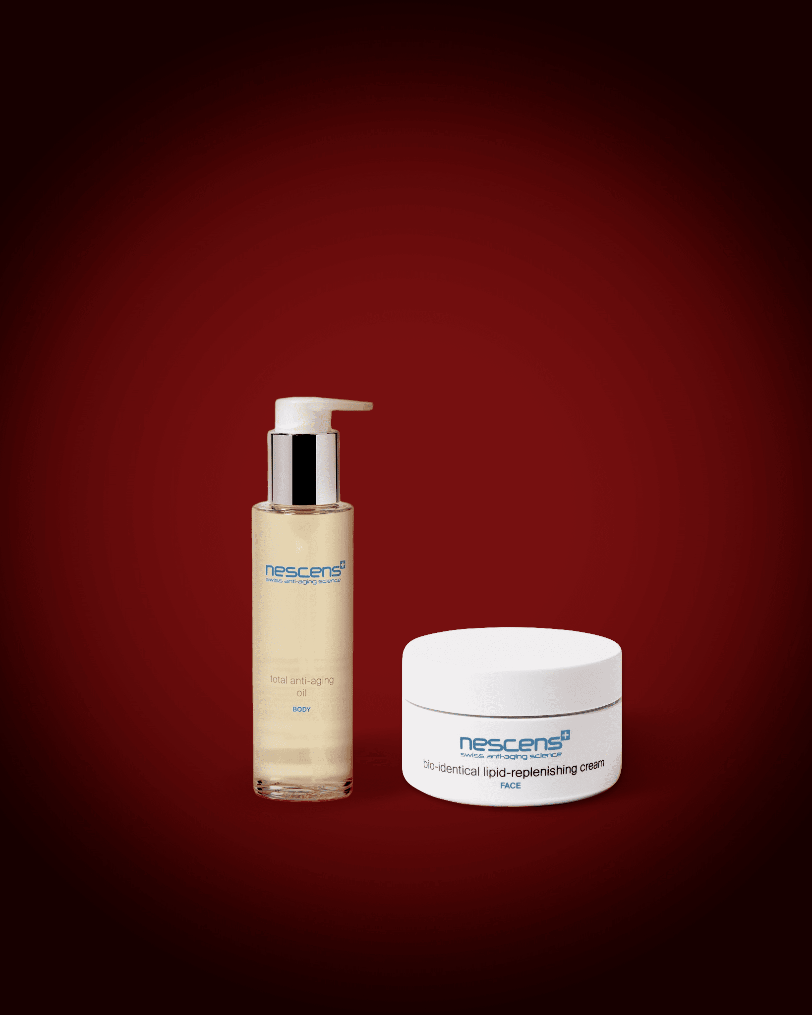 Duo huile intégrale anti - âge & Crème relipidante bio - identique - Nescens - La Réserve Boutique