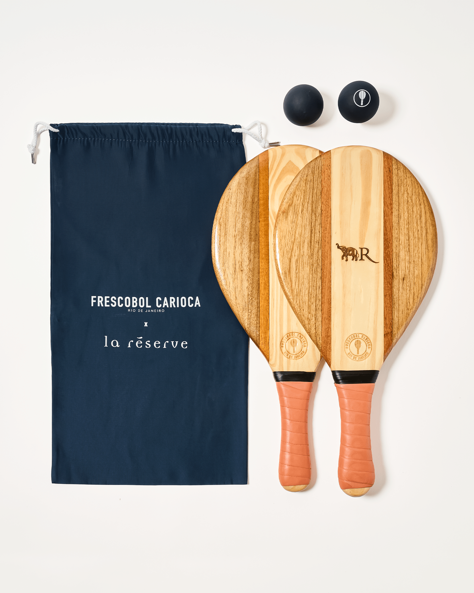 Set de raquettes de plage en bois - Terracotta - La Réserve Boutique