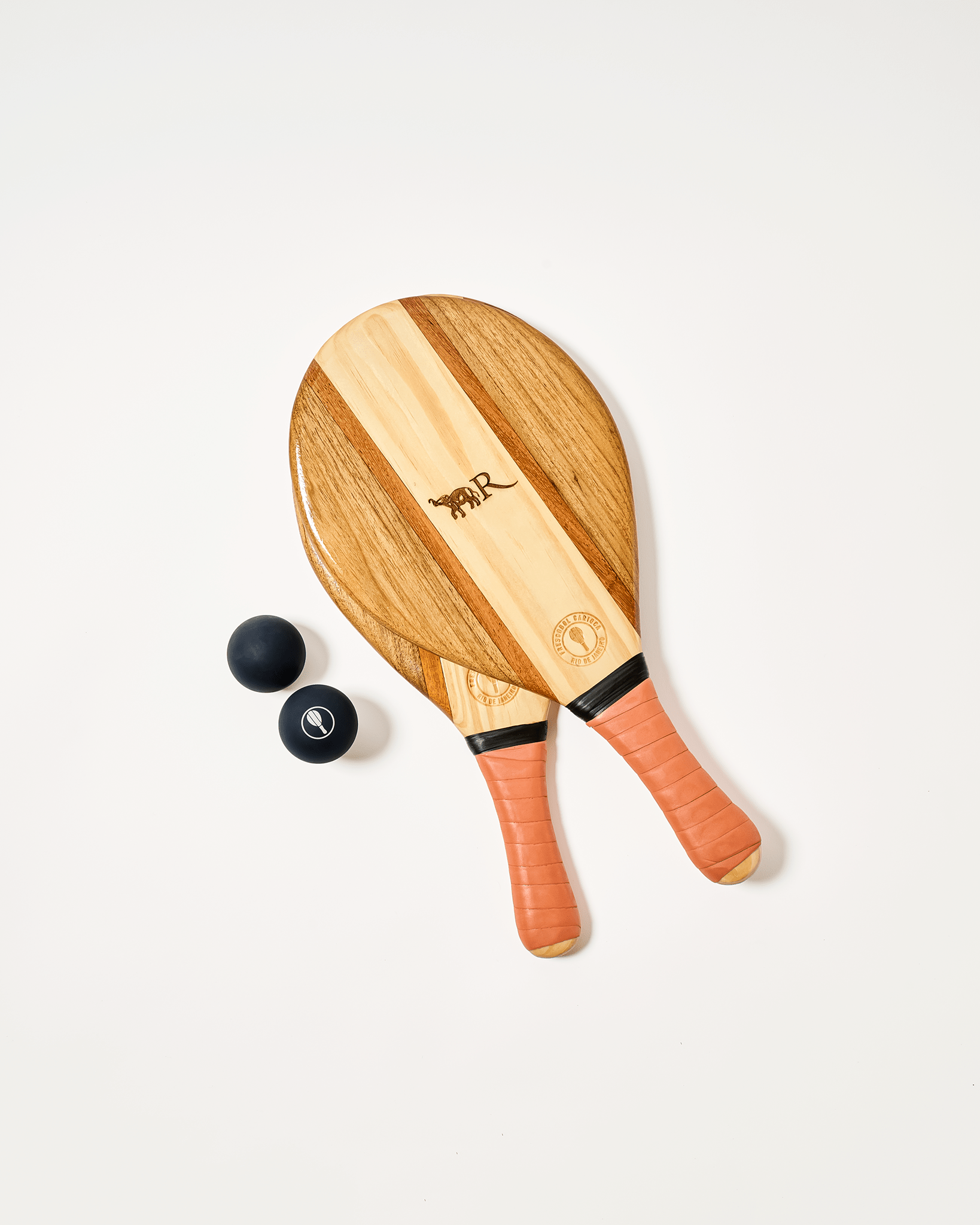 Set de raquettes de plage en bois - Terracotta - La Réserve Boutique