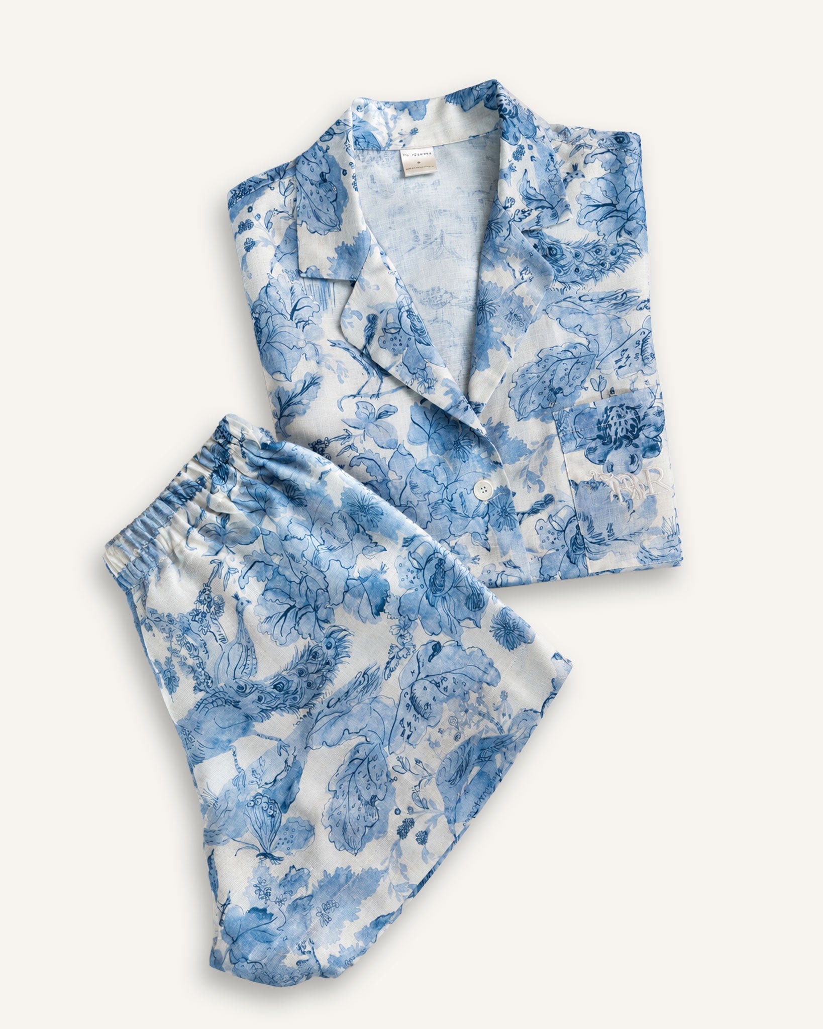 Ensemble pyjama en mélange coton/lin « Riviera Flora » - La Réserve Boutique